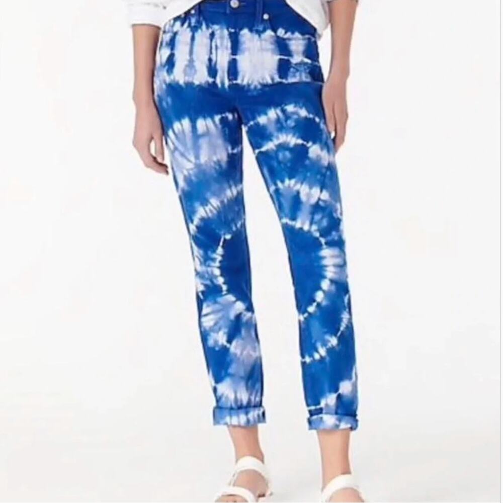 J. Crew 10" Vintage Straight Jean in Tie Dye AV448 Blue Size 29